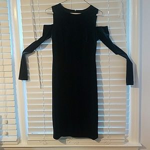 Calvin Klein Cold Shoulder Velvet Dress